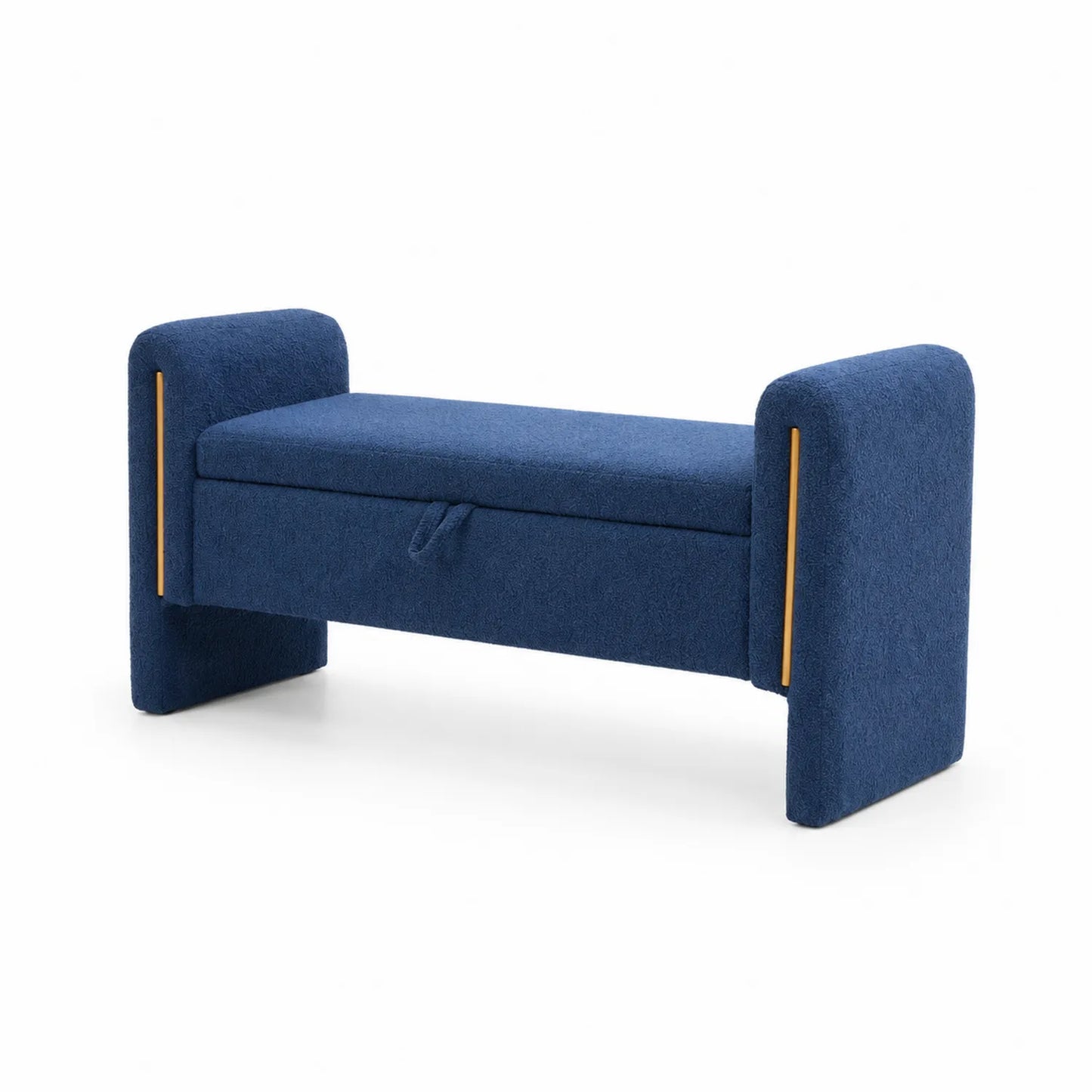 Banco de tela azul con almacenamiento 120cm
