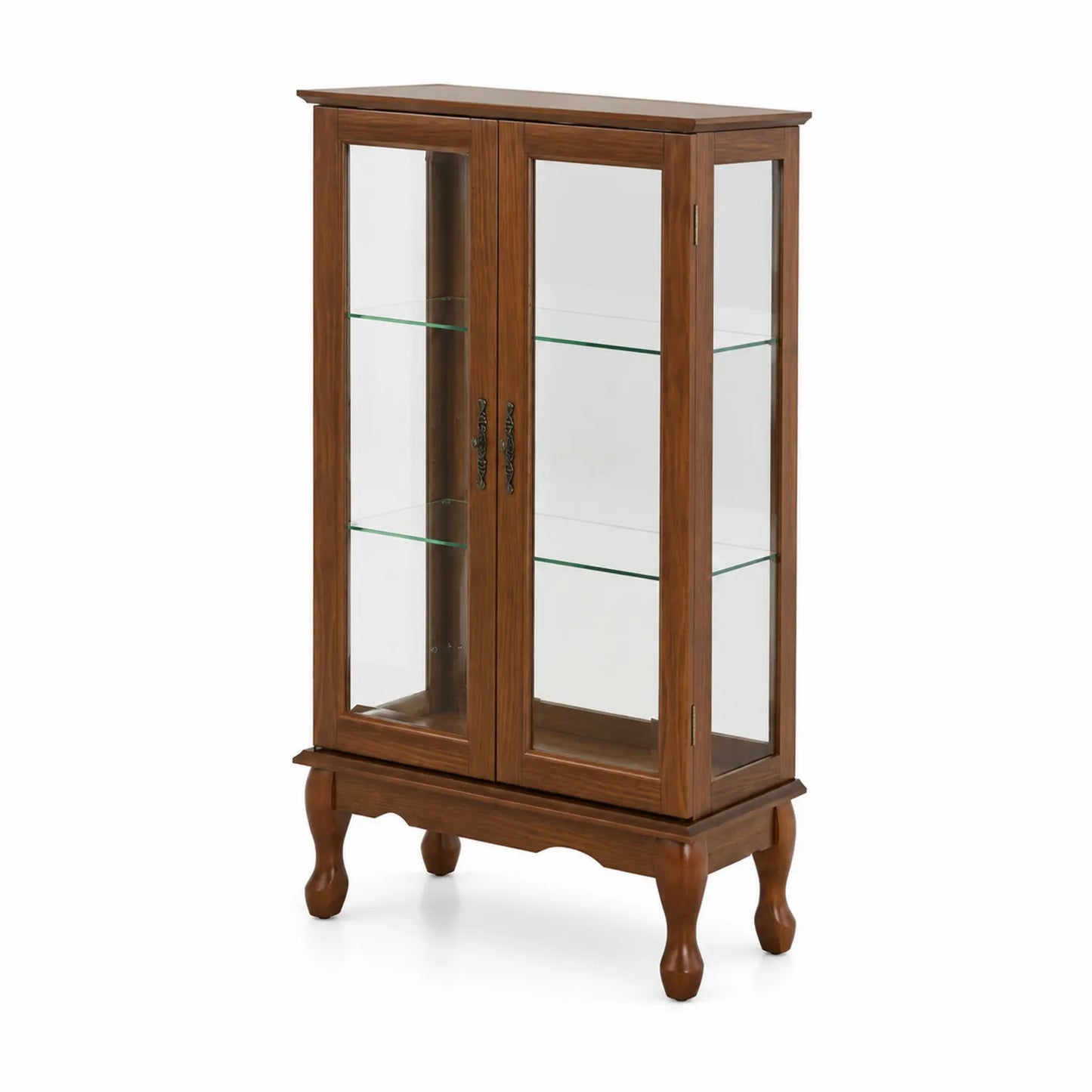Vitrina de Madera con Puertas de Vidrio Templado