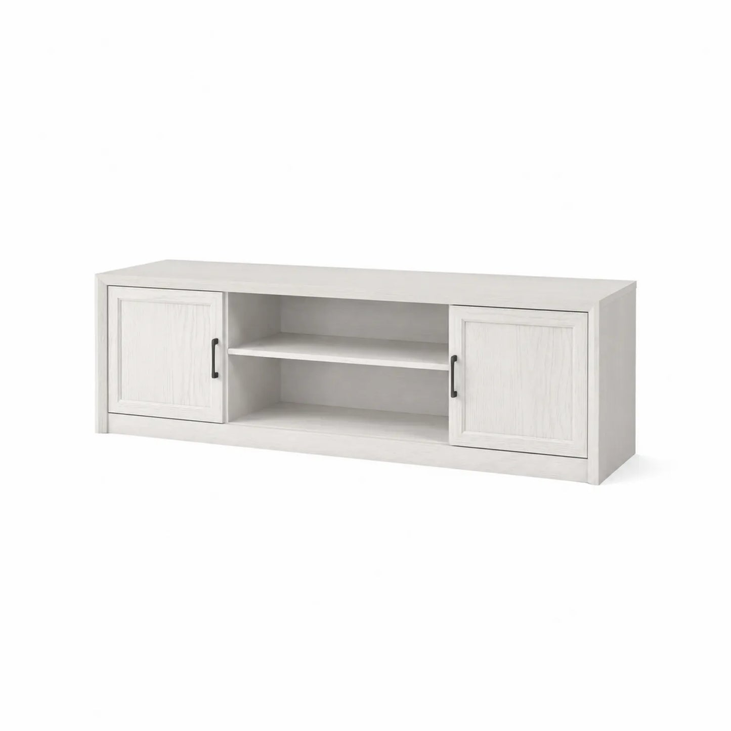 Mueble de TV de Madera Blanco con Puertas y Estantes 180x45x45 cm