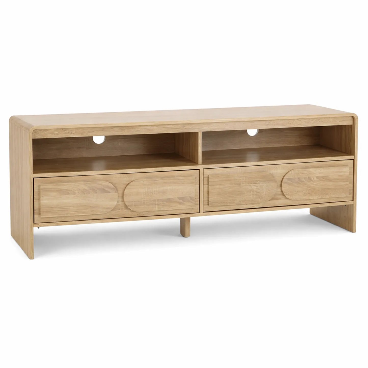 Mueble de TV de Madera de Roble con 2 Cajones 120x40x50 cm