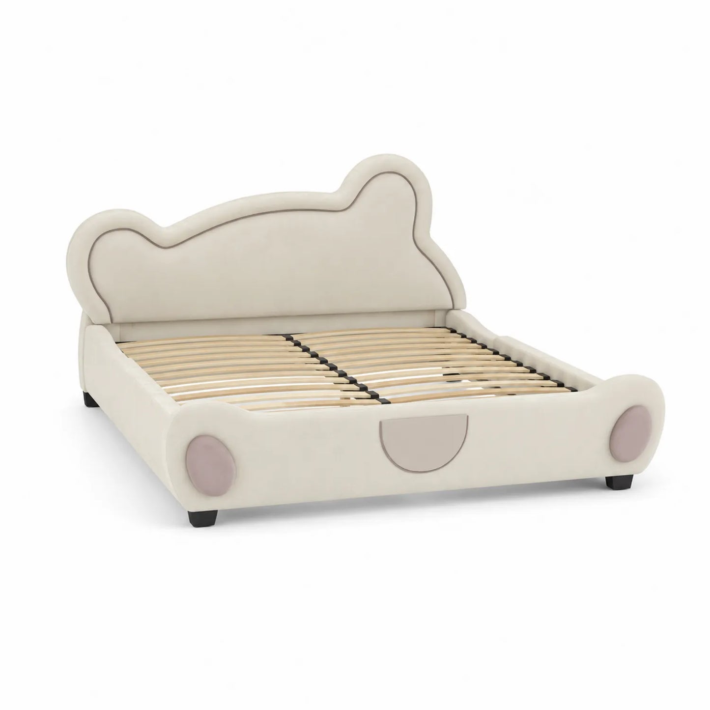 Cama infantil de madera y poliuretano en forma de oso 200x100 cm