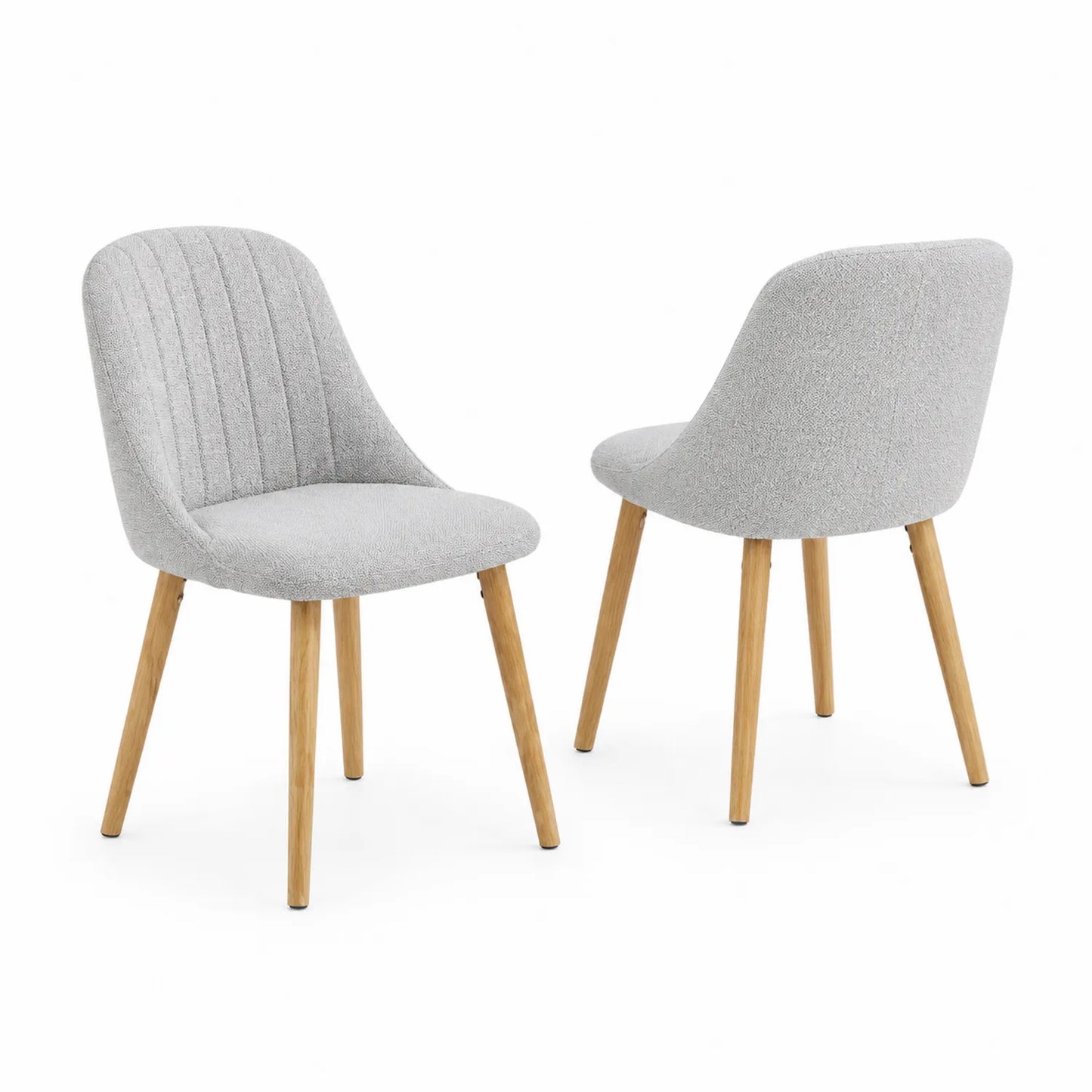 Conjunto de 2 sillas de comedor de poliéster y madera