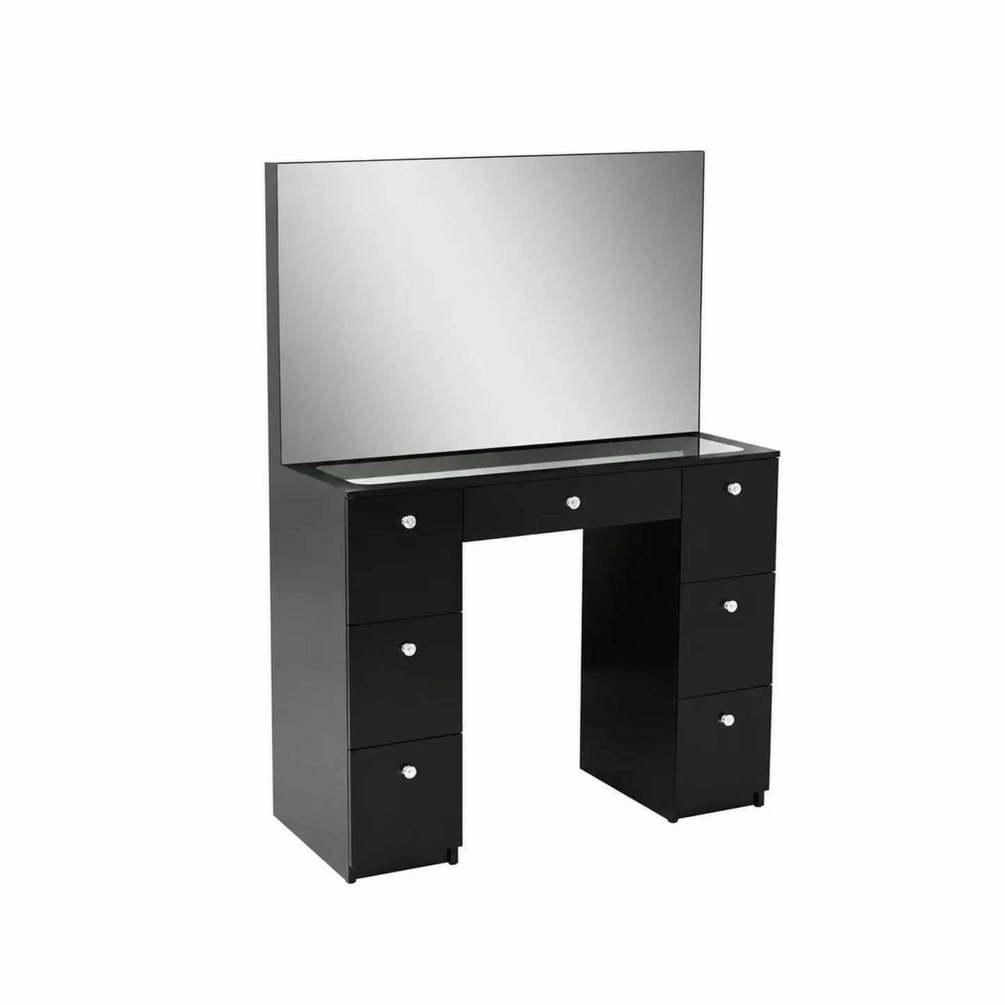 Tocador de MDF con Espejo Grande Negro