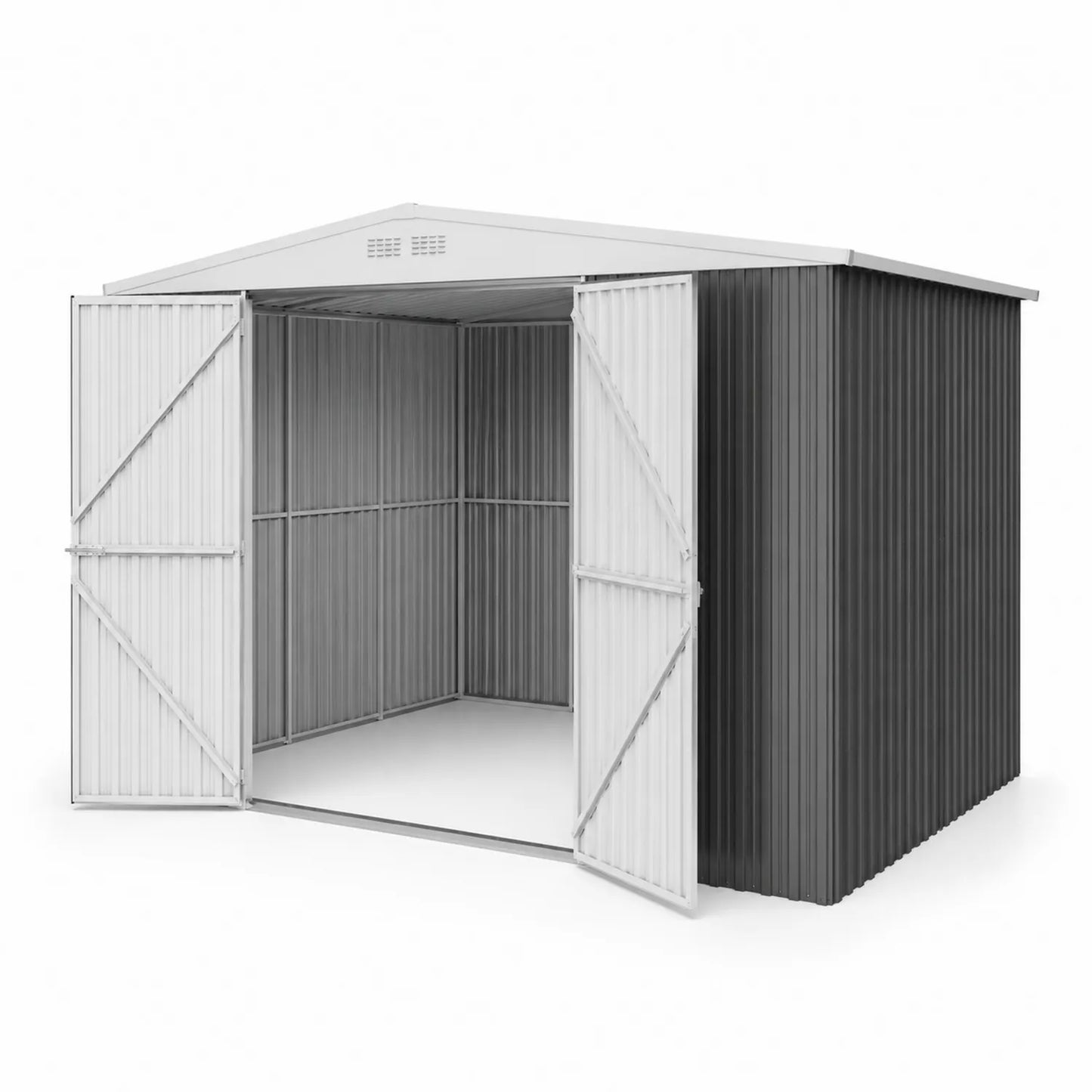 Cobertizo Metálico de Acero Galvanizado Gris 213x127x185 cm