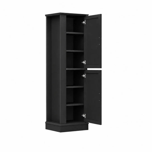 Armario de MDF Negro con Estantes 180x40x30 cm
