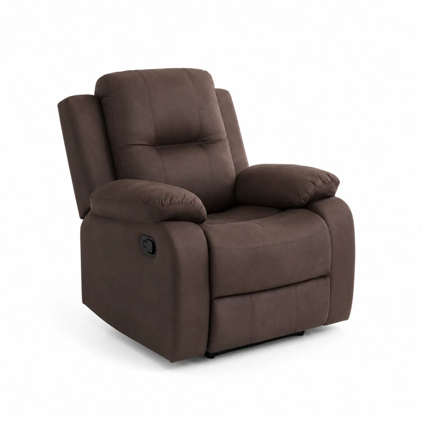 Sillón reclinable de microfibra marrón 90x95x100 cm