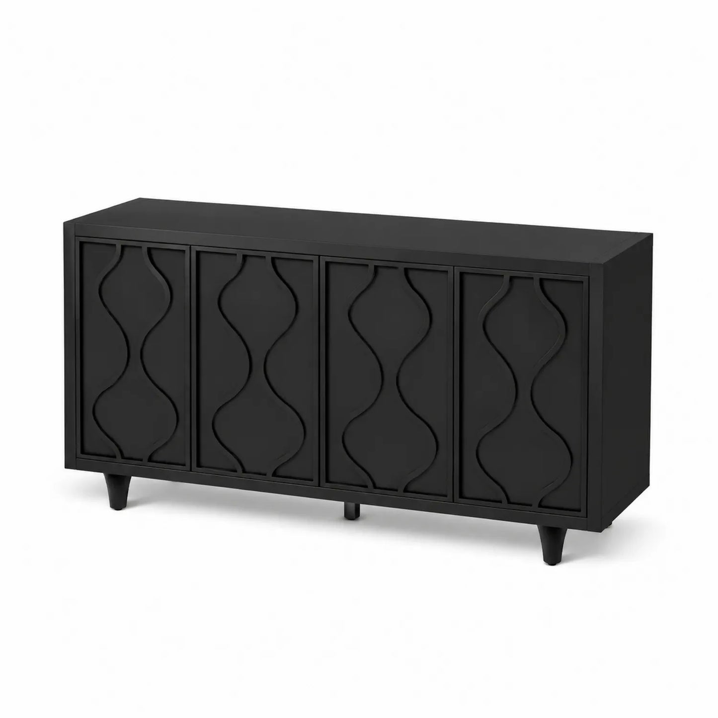 Aparador de Madera MDF con Puertas Geométricas 150 cm