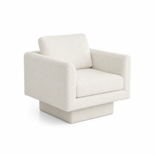 Sillón de una plaza de Bouclé Blanco