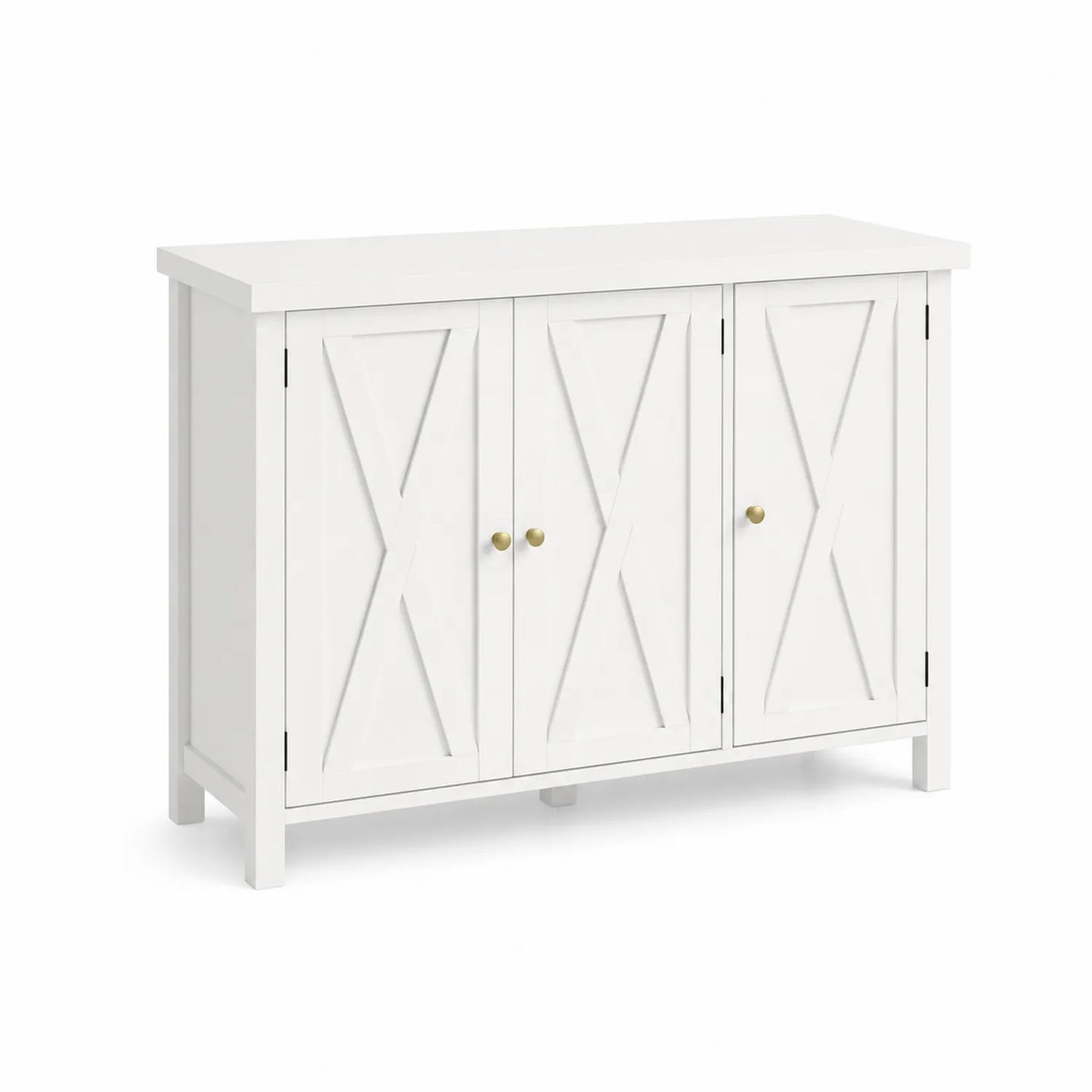 Armario Zapatero de Madera MDF Blanco con 3 Puertas