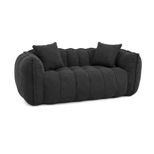 Sofá de Tela Boucle con Cojines de 220 cm