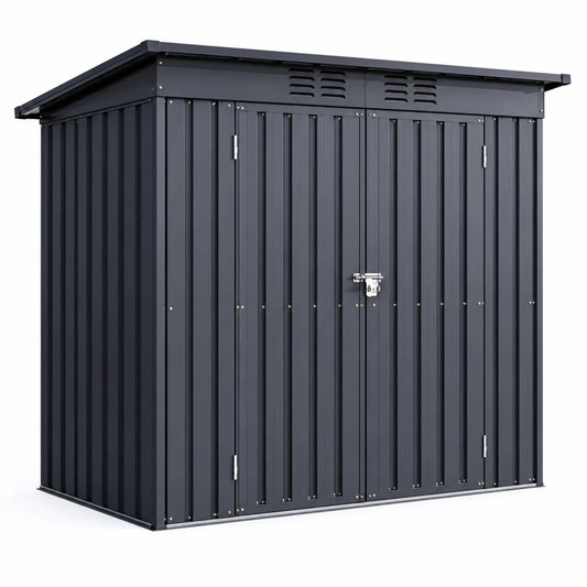 Caseta de Almacenamiento Exterior de Metal Gris