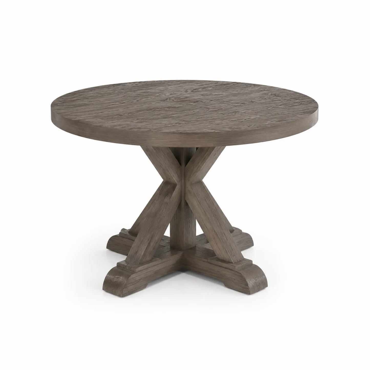 Mesa redonda de roble marrón, 120 cm