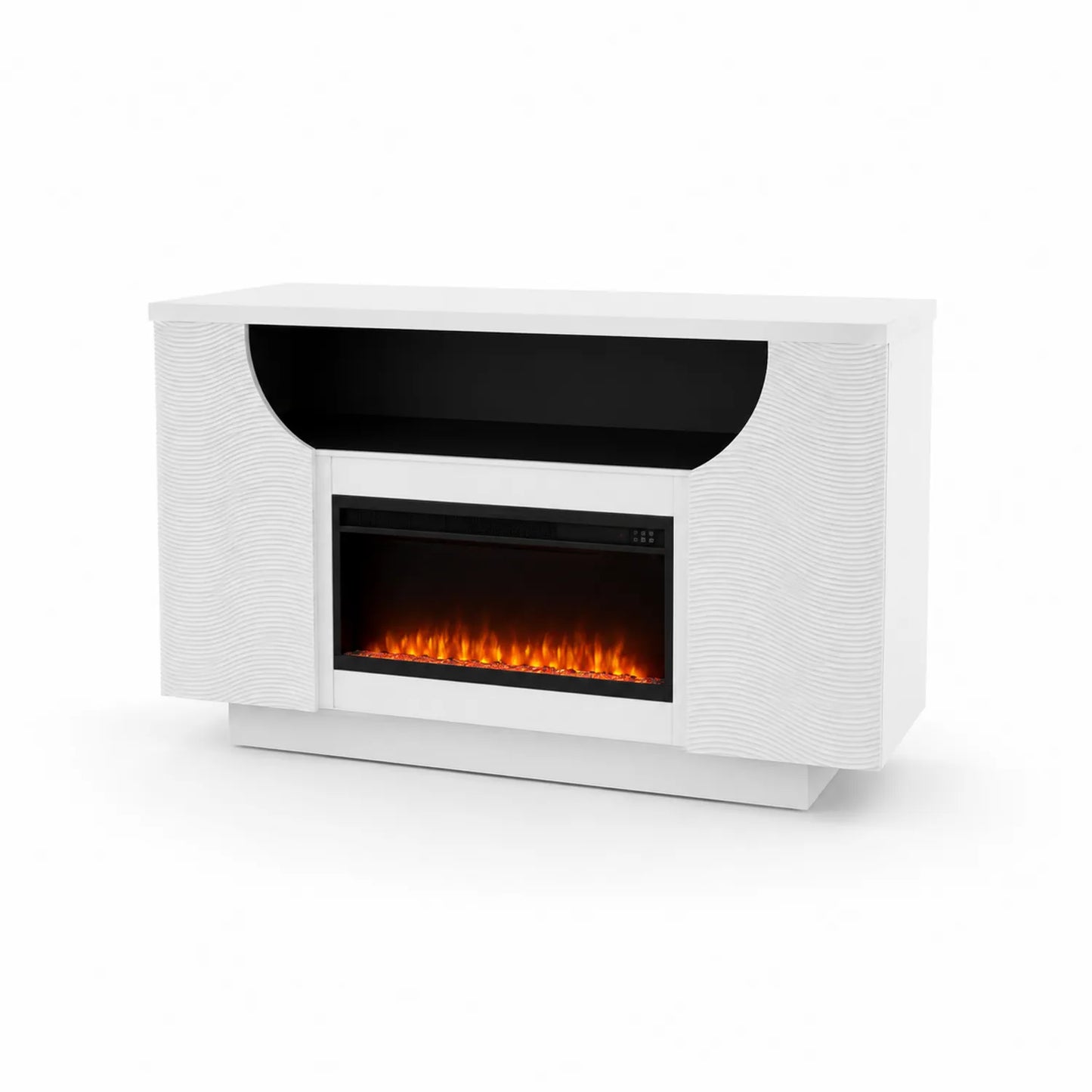 Mueble de MDF con Chimenea Eléctrica Blanco
