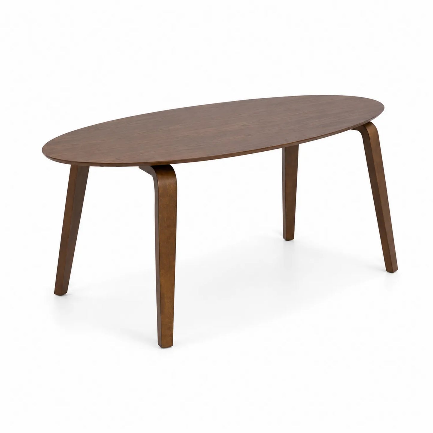 Mesa de comedor ovalada de madera de roble marrón