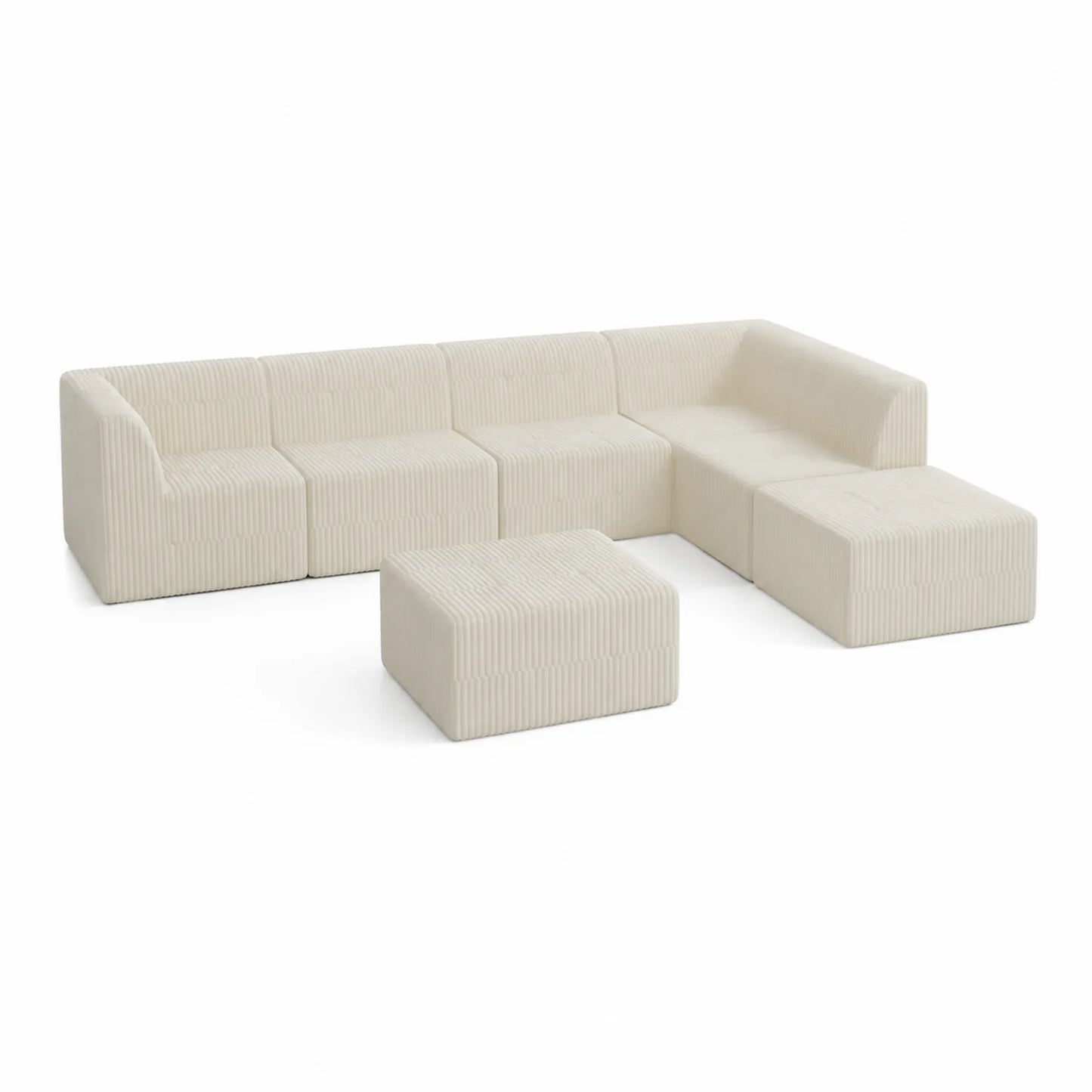 Sofá Modular Esquinero de Tela Beige
